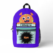 Bag Buddy Orange Monster Personalisierter Backpack