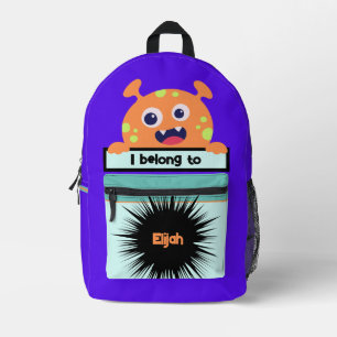 Bag Buddy Orange Monster Personalisierter Backpack Bedruckter Rucksack