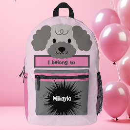 Bag Buddy Poodle Dog Personalisierter Rucksack