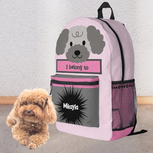 Bag Buddy Poodle Dog Personalisierter Rucksack