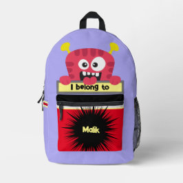 Bag Buddy Red Monster Personalisierter Backpack Bedruckter Rucksack