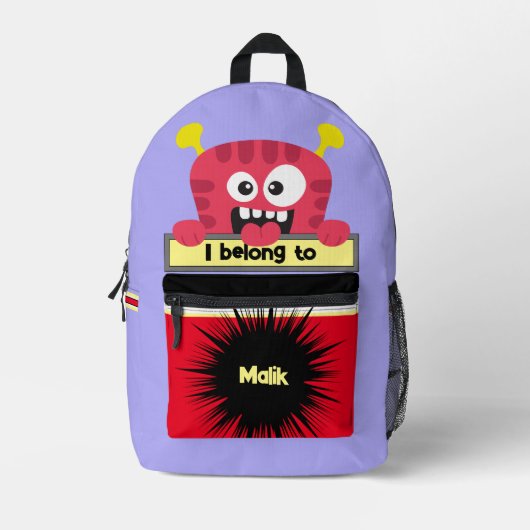 Bag Buddy Red Monster Personalisierter Backpack Bedruckter Rucksack (Vorderseite)