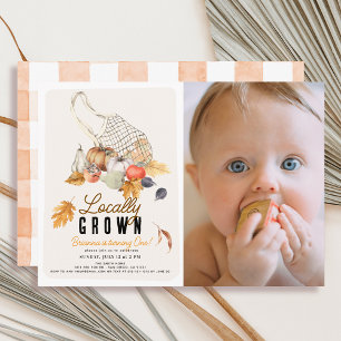 Bag Fall Foto 1. Geburtstag Einladung