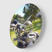 Bag Full Of Golf Clubs, Wall Clock Große Wanduhr (Winkel)