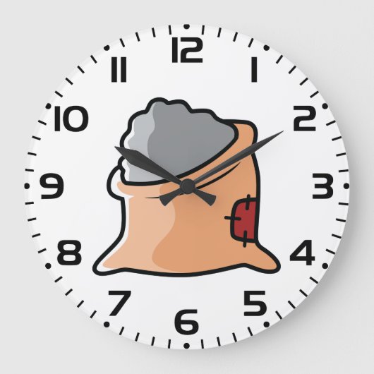 Bag of Cement Construction Material Große Wanduhr (Vorderseite)