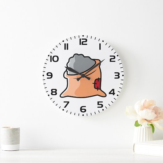 Bag of Cement Construction Material Große Wanduhr