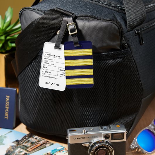 BAG TAG - Captain Stripes Gepäckanhänger (Vorderseite & Rückseite)