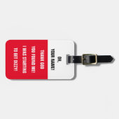 BAG TAG -<Custom name>Ich werde schwindelig! Gepäckanhänger (Vorderseite horizontal)