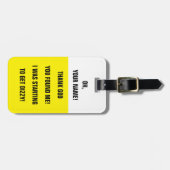 BAG TAG -<Custom name>Ich werde schwindelig! Gepäckanhänger (Vorderseite horizontal)