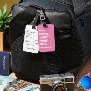 BAG TAG - Karo in, Erdnüsse, Wiederholung Gepäckanhänger