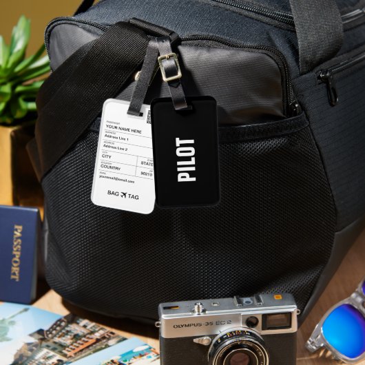 BAG TAG - PILOT GEPÄCKANHÄNGER (Vorderseite & Rückseite)