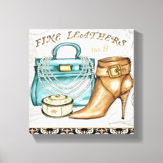 Bag und Schuhe aus feinem Leder Leinwanddruck (Vorderseite)