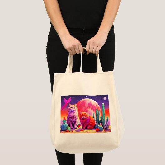 Bag with Cat Illustration Tragetasche (Vorderseite (Produkt))