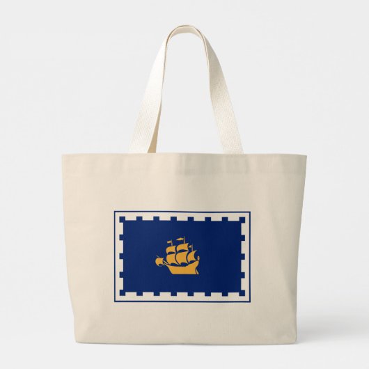 Bag with Flag of Quebec City, Canada Jumbo Stoffbeutel (Rückseite)