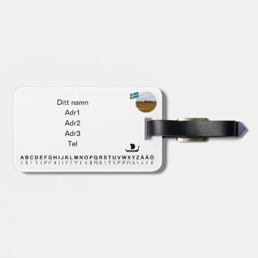 Bagagebricka — Kungshögarna Gepäckanhänger (Rückseite horizontal)