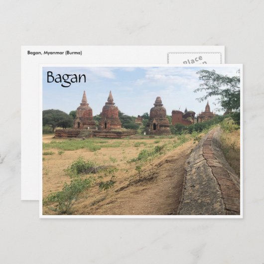 Bagan alte Dumas Postkarte (Vorne/Hinten)