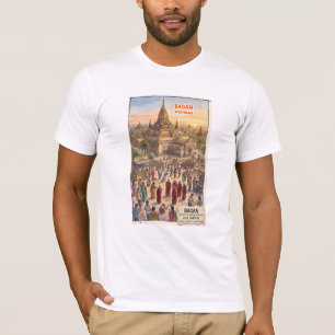 Bagan Myanmar Antike Tempel Wasserfarben Reise Ku T-Shirt