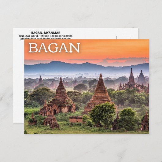 Bagan, Myanmar (Birma) Postcard Postkarte (Vorne/Hinten)