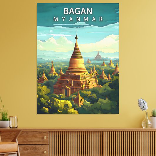 Bagan, Myanmar: Ein zeitloses Band Leinwanddruck (Insitu (Wohnzimmer))