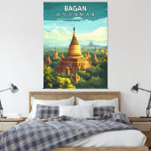 Bagan, Myanmar: Ein zeitloses Band Leinwanddruck (Insitu (Schlafzimmer))