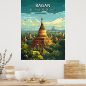 Bagan, Myanmar: Ein zeitloses Band Poster (Küche)