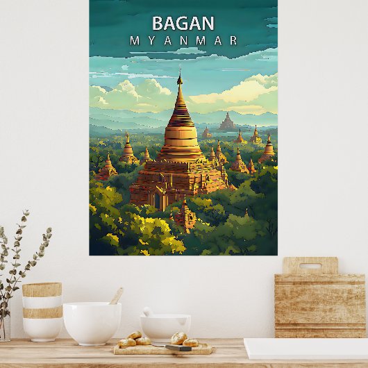 Bagan, Myanmar: Ein zeitloses Band Poster (Küche)