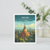 Bagan Myanmar Reise Antiker Tempel Südostasien Postkarte (Stehend Vorderseite)