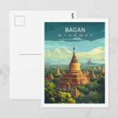 Bagan Myanmar Reise Antiker Tempel Südostasien Postkarte (Vorne/Hinten)