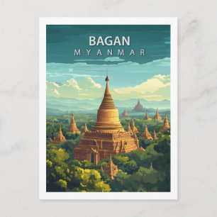 Bagan Myanmar Reise Antiker Tempel Südostasien Postkarte