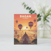 Bagan Myanmar Reise Postkarte (Stehend Vorderseite)
