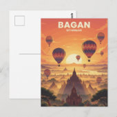 Bagan Myanmar Reise Postkarte (Vorne/Hinten)