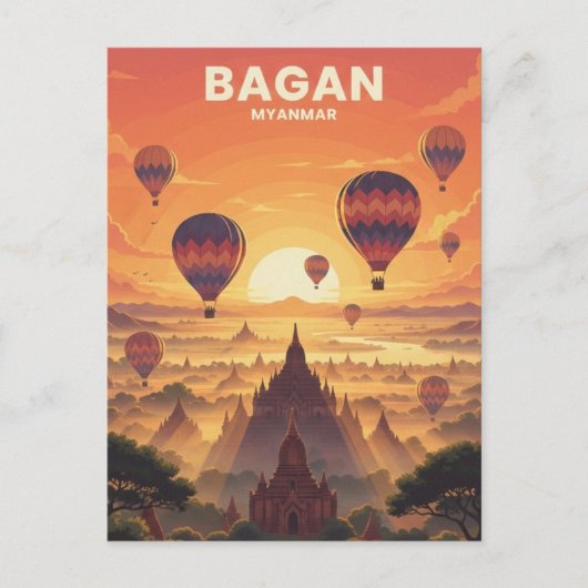 Bagan Myanmar Reise Postkarte (Vorderseite)