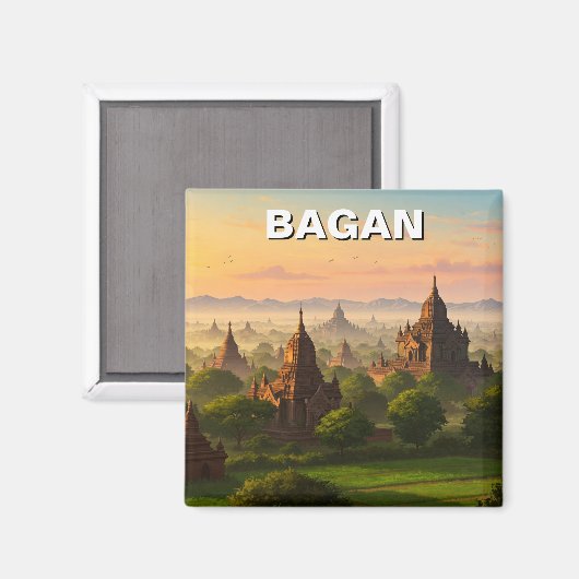 Bagan Myanmar Travel Magnet (Vorderseite/Rückseite)
