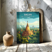 Bagan Myanmar Travel Poster Canvas Wall Art Leinwanddruck