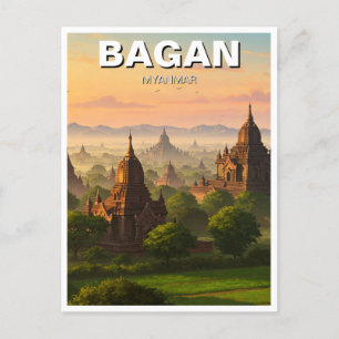 Bagan Myanmar Travel Postkarte