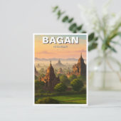 Bagan Myanmar Travel Postkarte (Stehend Vorderseite)