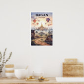 Bagan Myanmar Vintage Reise Poster (Küche)