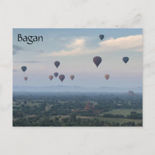 Bagan Sonnenaufgang Ballons Postkarte