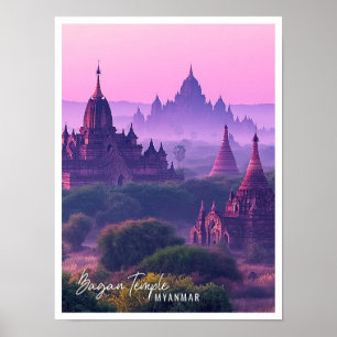 Bagan Tempels Myanmar - der schöne Touristenort Poster