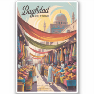 Bagdad Irak Illustration Reise Kunst Vintage Aufkleber