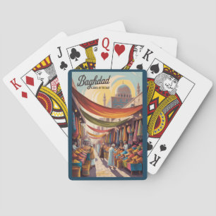 Bagdad Irak Illustration Reise Kunst Vintage Spielkarten