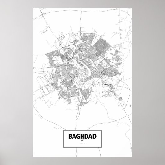 Bagdad, Irak (schwarz auf weiß) Poster (Vorne)