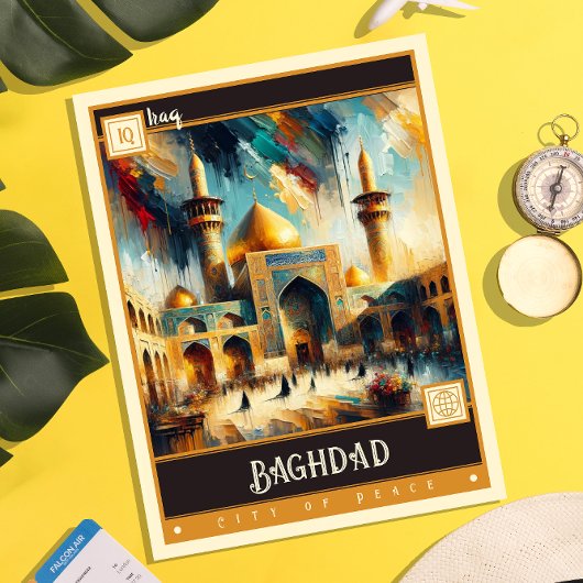 Bagdad, Irak | Vintage Malerei Postkarte