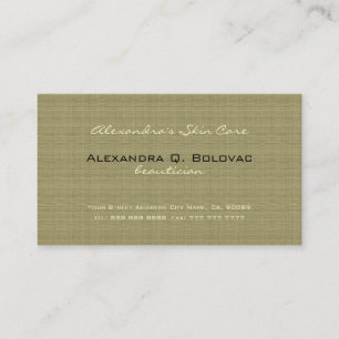 Bage & White Simple Linen Textur Visitenkarte