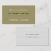 Bage & White Simple Linen Textur Visitenkarte (Vorne/Hinten)