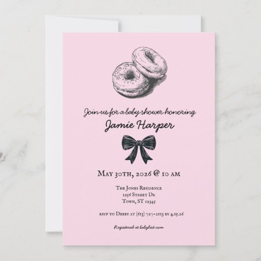 Bagel auf Board Baby Showeinladung Einladung (Vorderseite)