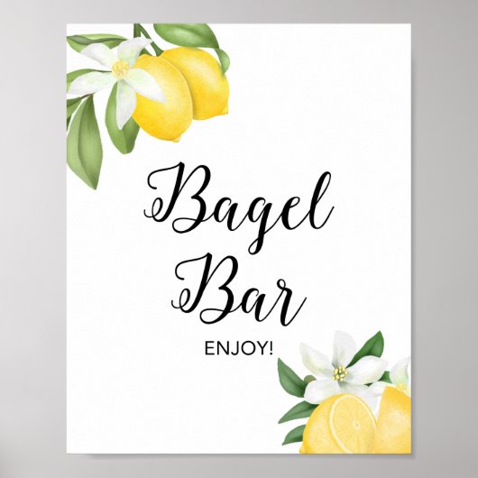 Bagel Bar Zitrone Citrus Dusche Schild (Vorne)