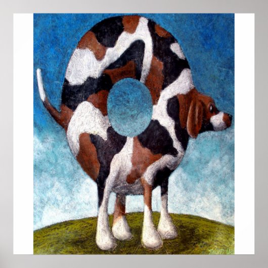 Bagel-Beagle-Malerei-Geschenk Poster (Vorne)