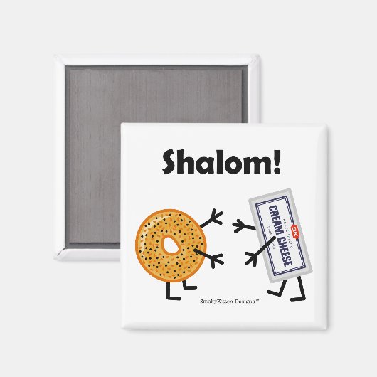 Bagel & Cream Cheese - Shalom! Magnet (Vorderseite/Rückseite)