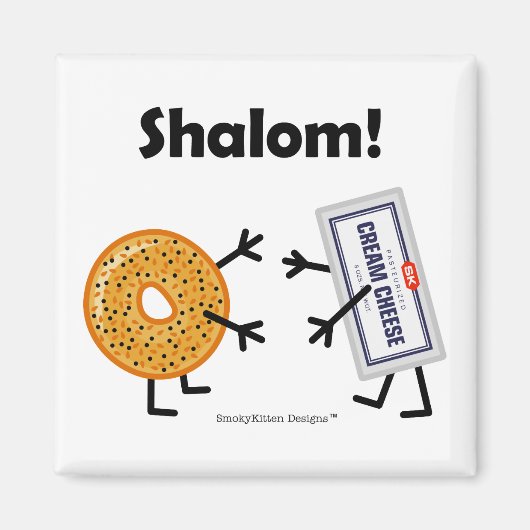 Bagel & Cream Cheese - Shalom! Magnet (Vorne)